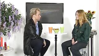 Teen golden-haired doing casting