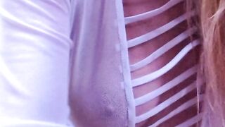 Titty Play In Hawt See Thru White Lingerie