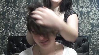 Nose fingering, face messing, inexperienced faces, stockings on head, lips fetish! To Kate!