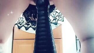 Stuffing my booty and playing with my clit