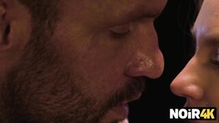 NOIR4K. Beautiful Angel with Big Natural Melons Enjoys Riding a Dong