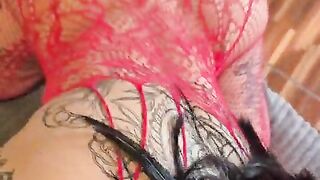 Daykiss lingery red hard big titsfuck booty latina