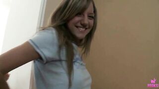 Olivia E's Curvy Hips Grind On Her Glistening Glass Sex-toy Hot Solo!
