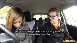 KIKI MINAJ The Brirtish Ebony Pornstar and her 1st Driving Lesson - Fake Driving School
