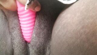 Black angel cums outside contrations
