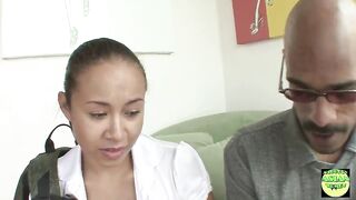 Hot angel gets a lesson from her friends big black shlong dan