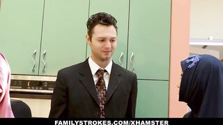 FamilyStrokes - Pakistani Wife Rides Schlong In Hijab