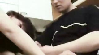 Hawt mama and son in the kitchen