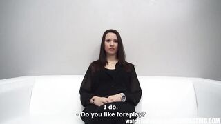 Priceless-Looking brunette went to a porn video casting just to get fucked until she gets satisfied