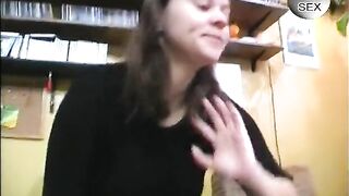 Big boobed brunette fingering twat in advance of giving a oral-job-job
