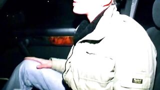Brunette Fingers Herself Deep in Dark Car