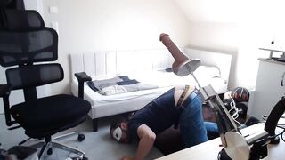 Gay Slaver made me eat my cum after using a fucking-machine to pound my butt and throat