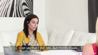 Female Agent - Tiny Model's first Lesbian Casting Couch Pussy Licking Orgasm