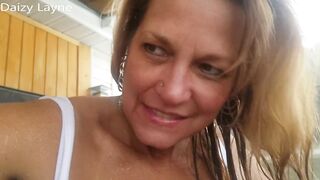 Mature MILF Posing and Playing with herself in Hot Tub