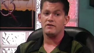 Big jock fucks pretty brunette with great breasts on bed in tiki prison