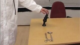 Golden-haired teen sucking dicks and getting screwed in orgy at doctor's office