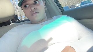 making myself cream&squirt on a road trip