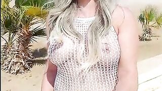 Transparent dress without underwear