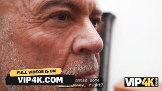 VIP4K. Hotty tries Sex with two old guys in front of cuckold