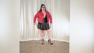 Tall BBW Tempting in Leather Try on Haul