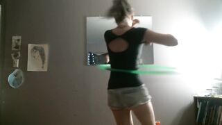 Hula Hoop Disrobe Tease