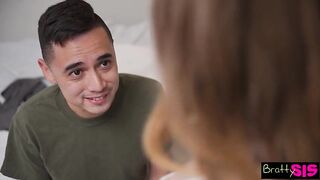Tall Lucy Foxx Rides Newbie Stepbro Giant Dick Deep To Explosive Creampie