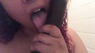 first time cock sucking tongue Tease Gag spitty throat training