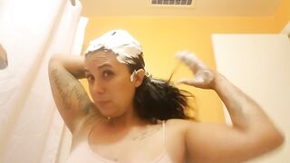 Shaving cream on face. A fun custom I did with real reaction