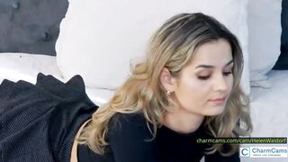 HelenWaldorf Bedtime Tease Golden-haired Hair, Skirt Lift, Thigh High Invitation for Roleplay Livecam