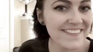 Lewd teen deepthroats and rides toy