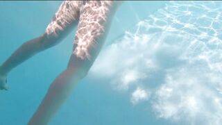 Curvy Ginger Redhead Underwater Footjob and Juicy Hairjob - Cum on Long Hair