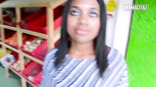 Slim Thick Ebony Flashes Her Vagina at the Market... Then Goes Home With Him