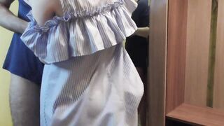 My preggy stepsister was trying on a dress. I cum in her pussy