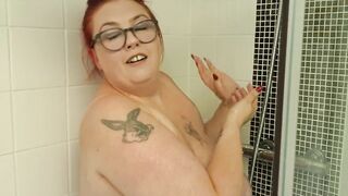 soapy shower time big 38HH tits BBW