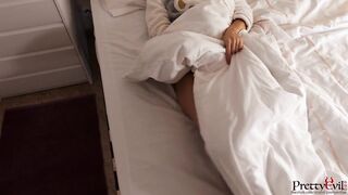 Flawless innocent shy teen morning masturbation and intense shaking orgasm