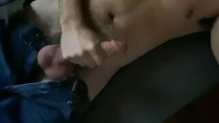 Playing with my rod in pants