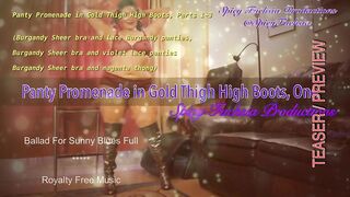 Panty Promenade in Gold Thigh High Boots, Parts 1-3, PREVIEW
