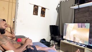Tattooed chap filling Putinho's ass with cum, what a big, hard cock.