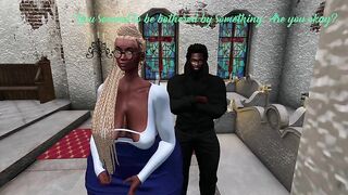 Second Life Black dude screws Latina woman in a church