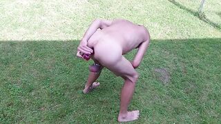 servenaked in peniscage outdoor got enema proove with tiny and big sex-toy in ass ready for gaysex
