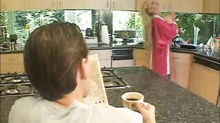Luxurious Big Tittie MILF Offers Some Cream to His Coffee