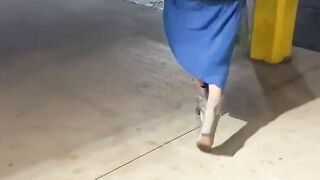 Reya Lovenlight Lets Her Booty Hang Out Walking In A Parking Lot