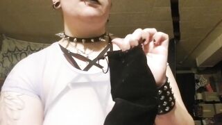 A little new years enjoyment, emo w/ glass candy cane & sex-toy in lingerie