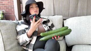 Hopeless Housewife Finds Herself Aroused When She Finds 12in Cucumbers in Her Garden