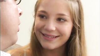 Cute whore takes schlong in mouth, twat and ass then jizzed on after sucking 2 dicks