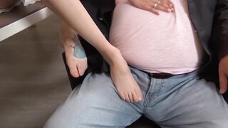 Slender teen banged hard in the office