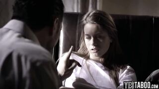 Mature lewd doctor manipulates and pounds a small teen patient hardcore