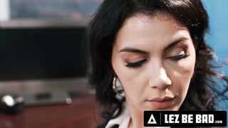 LEZ BE BAD - Upset Big-Titted Teacher Disciplines Nasty Teen For Teasing Her! ROUGH STRAP-ON BANG