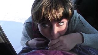 SLOPPY ORAL-JOB FUN AND CUM GULP IN THE CAR