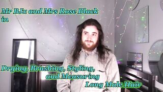 Drying, Brushing, Styling, and Measuring Long Male Hair PREVIEW